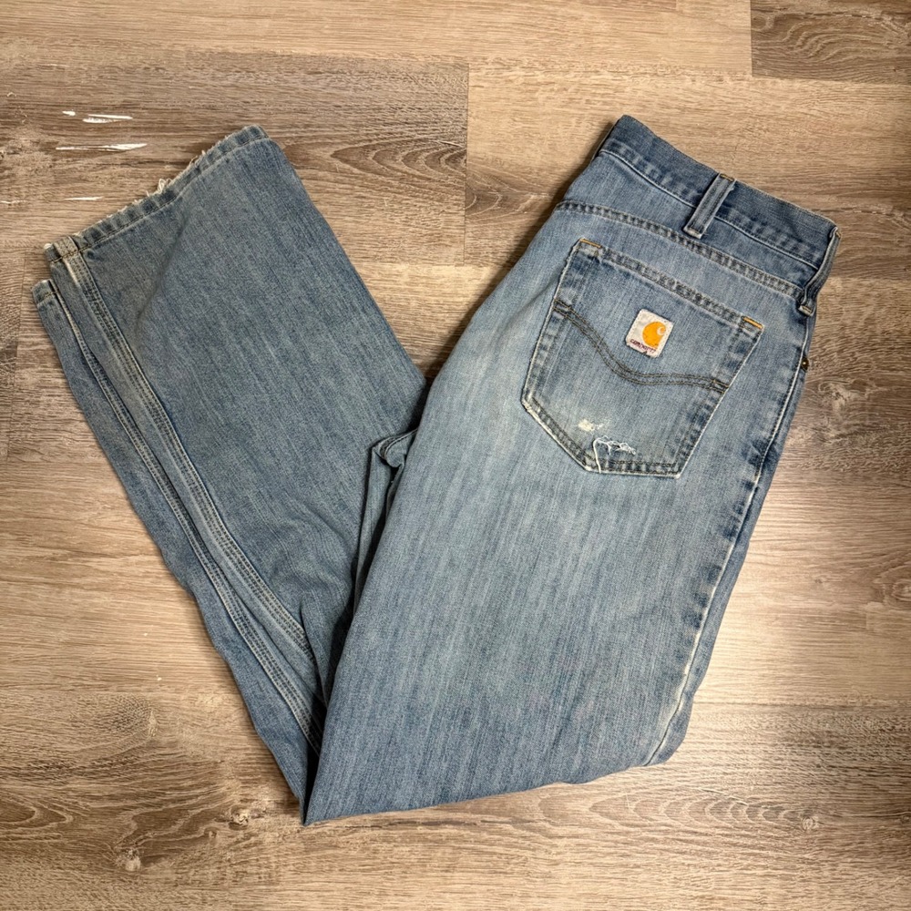 Carhartt Mens Relaxed Fit Straight Leg Jeans Light Wash Blue 34x32 101483-980